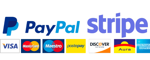 Paga in totale sicurezza con PayPal e Stripe