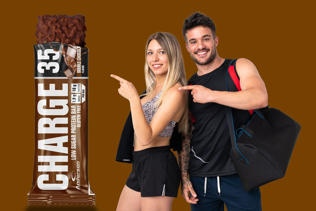 Barretta proteica CHARGE 35 al gusto Doppio cioccolato